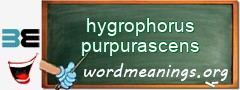 WordMeaning blackboard for hygrophorus purpurascens